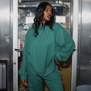 NEW Parke waffle set, Evergreen, S/M top, XS pants